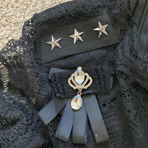 Girls black lace dress size medium or 8/ girl’s Christmas dress holiday dress! - Picture 2 of 4